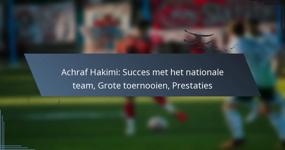 Achraf Hakimi: Succes met het nationale team, Grote toernooien, Prestaties