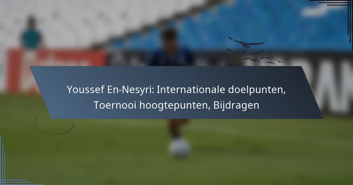 Youssef En-Nesyri: Internationale doelpunten, Toernooi hoogtepunten, Bijdragen