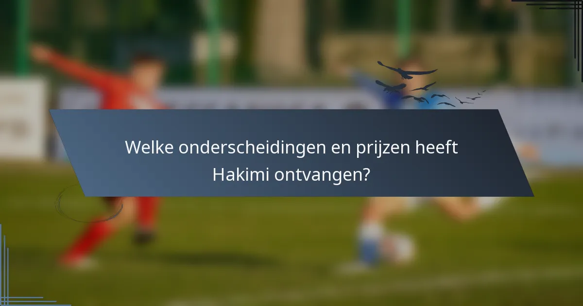 Welke onderscheidingen en prijzen heeft Hakimi ontvangen?