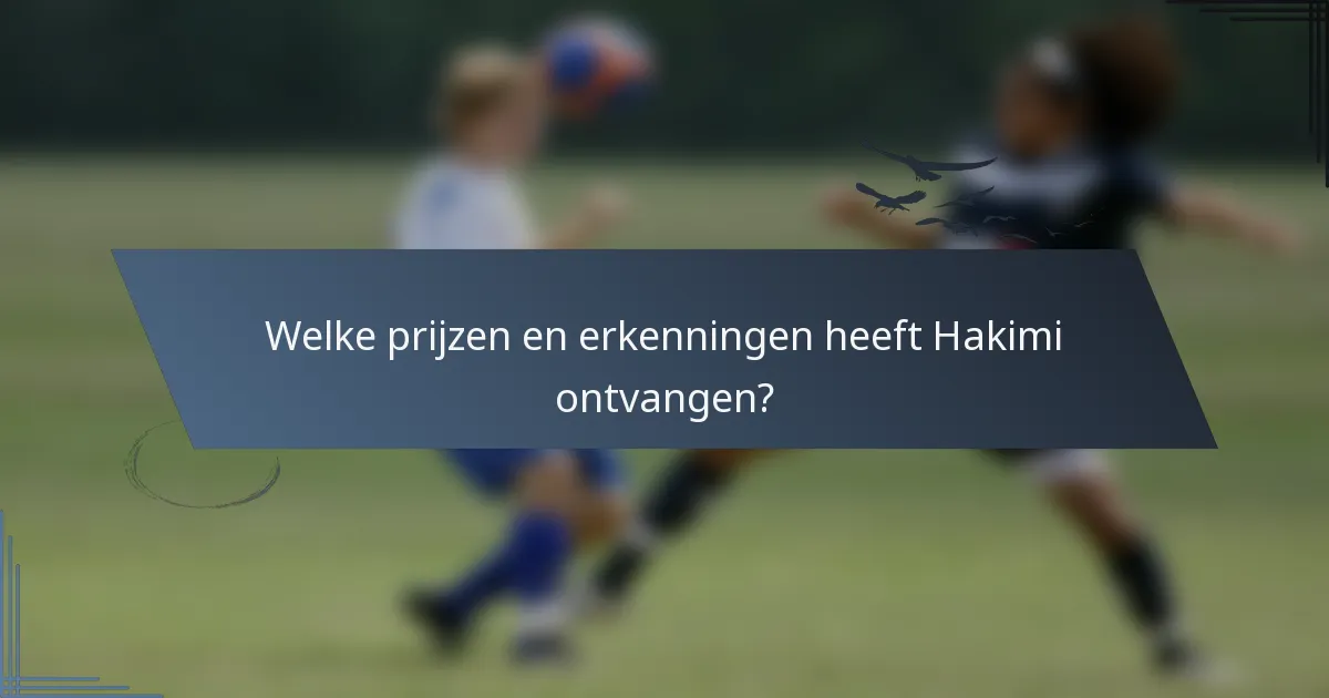 Welke prijzen en erkenningen heeft Hakimi ontvangen?