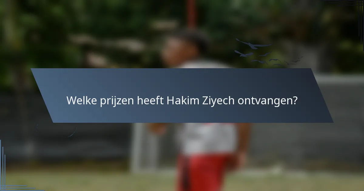 Welke prijzen heeft Hakim Ziyech ontvangen?